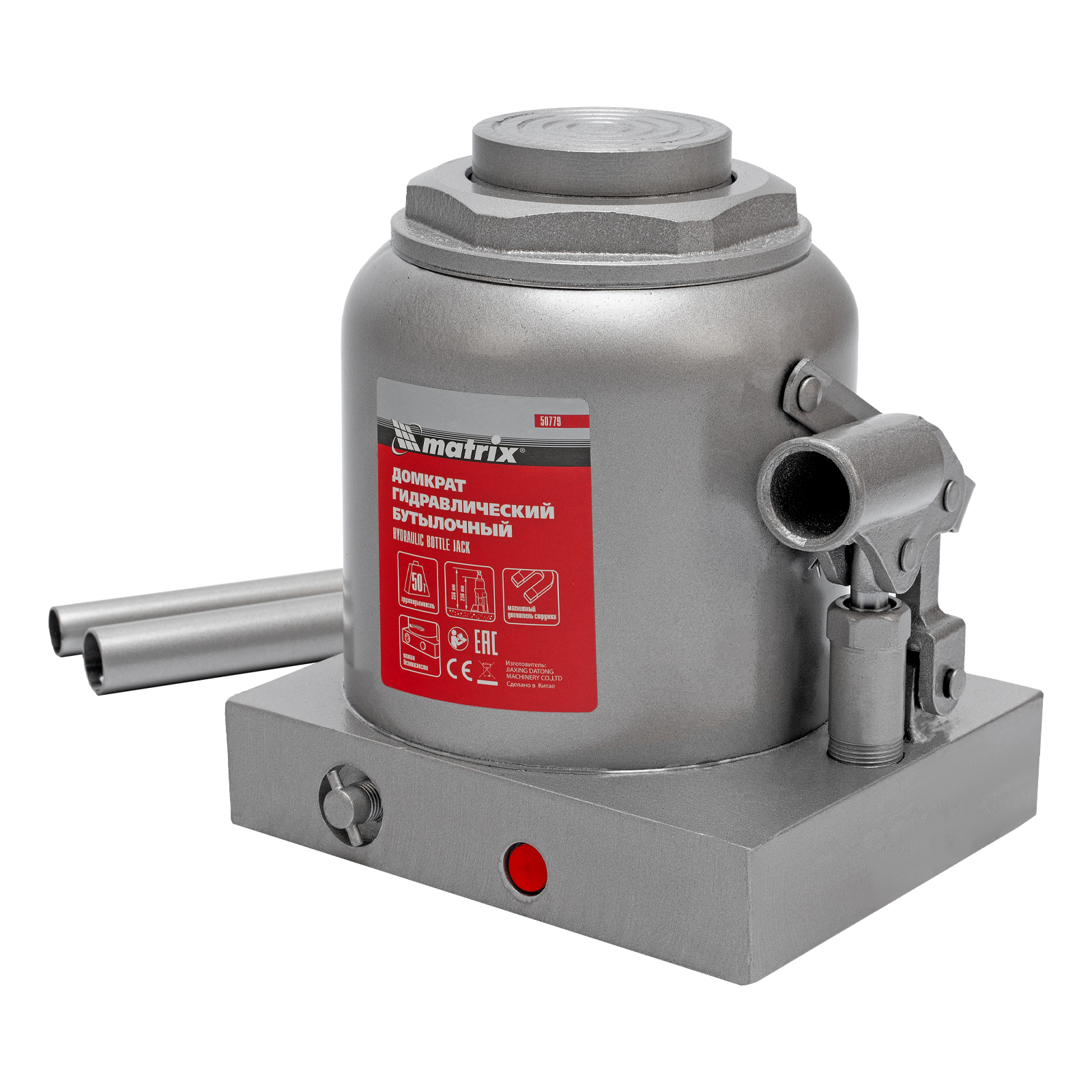 Домкрат гидравлический бутылочный, 50 т, h подъема 236-356 мм Matrix (50779)