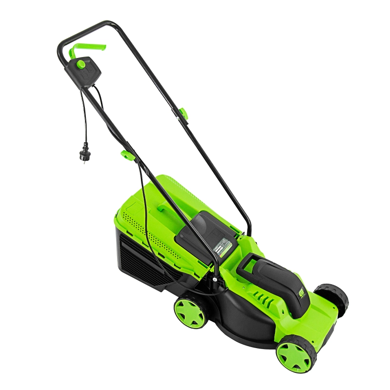 Газонокосилка электрическая L1200, 1200 Вт, ширина 32 см, 3 уровня, пластиковый травосборник 30 л. Сибртех (96607)