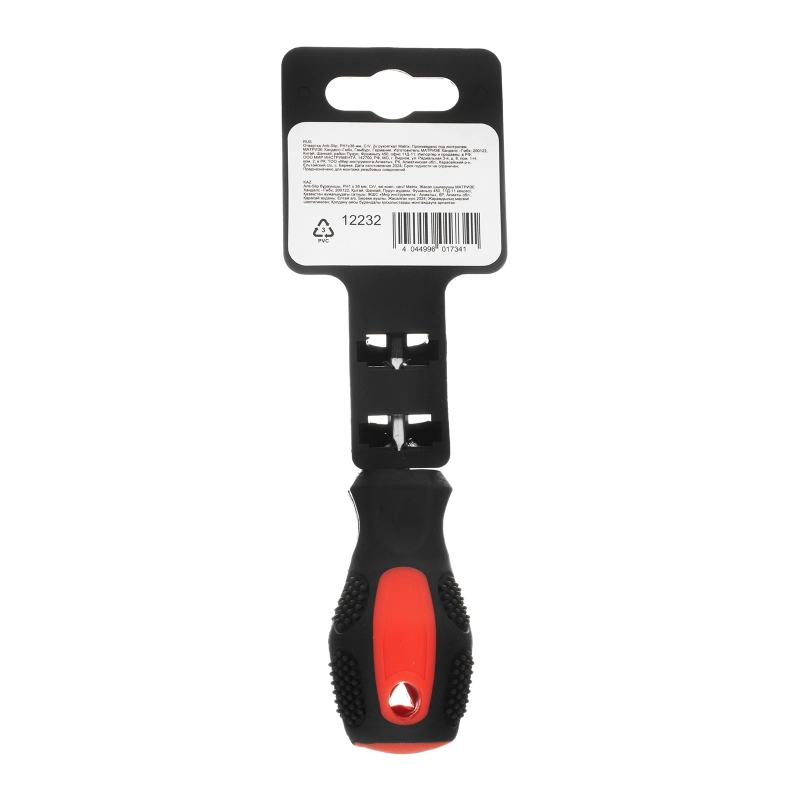 Отвертка Anti-Slip, PH1 х 38 мм, CrV, двухкомпонентная рукоятка Matrix (12232)