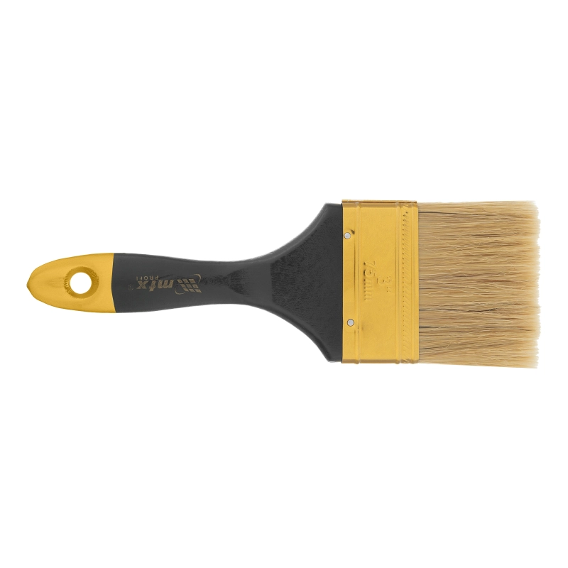 Кисть плоская "Профи" 3", натуральная щетина, деревянная ручка MTX (83154)