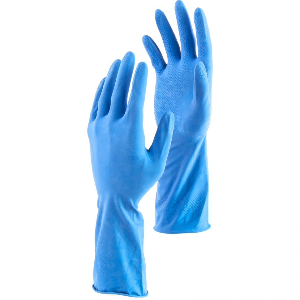 Перчатки хозяйственные латексные c двойным хлопковым напылением, XL, Сибртех (67953)