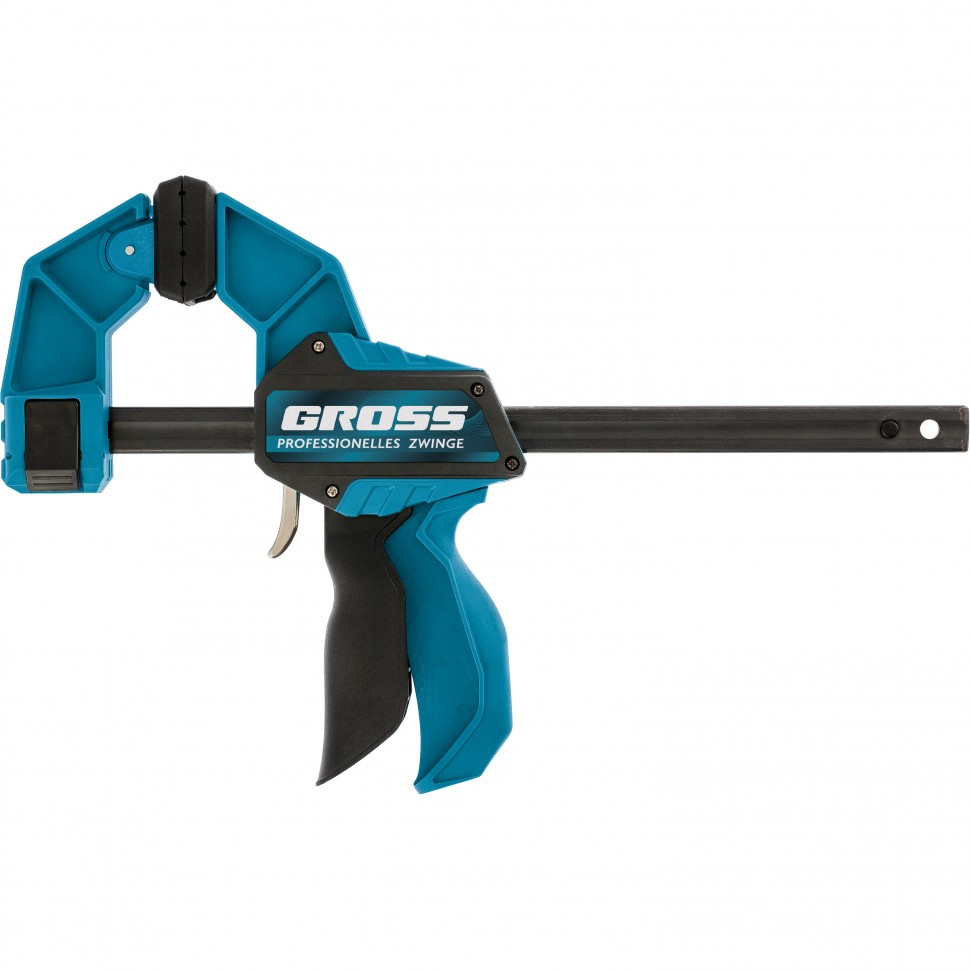 Струбцина реечная, быстрозажимная, пистолетного типа, пошаговый механизм, пластиковый корпус, 450мм Gross (20704)