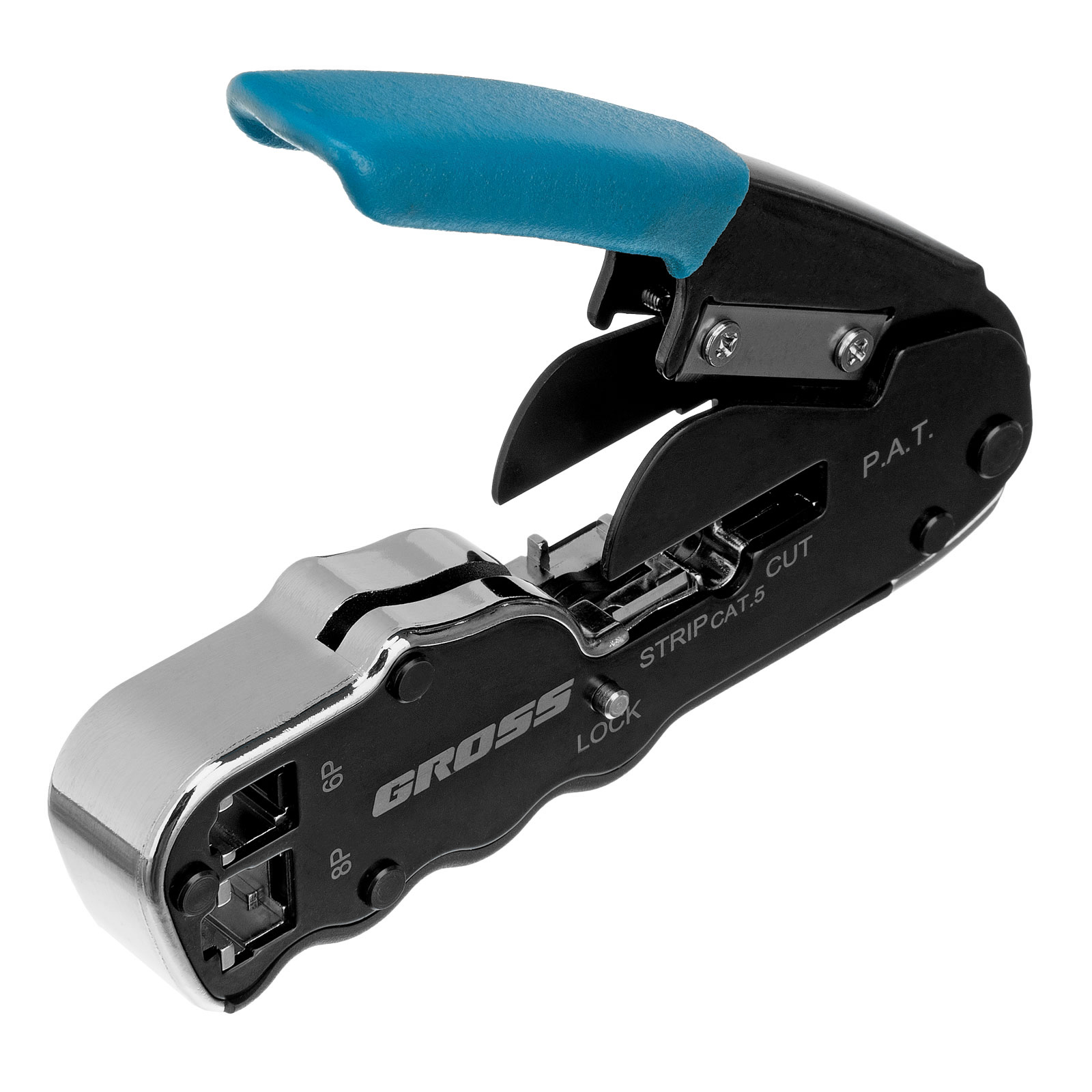 Клещи для обжима телефонных и компьютерных клемм RJ45, 8P и RJ11/12, 6P, компактный размер, CAT5 Gross (17723)