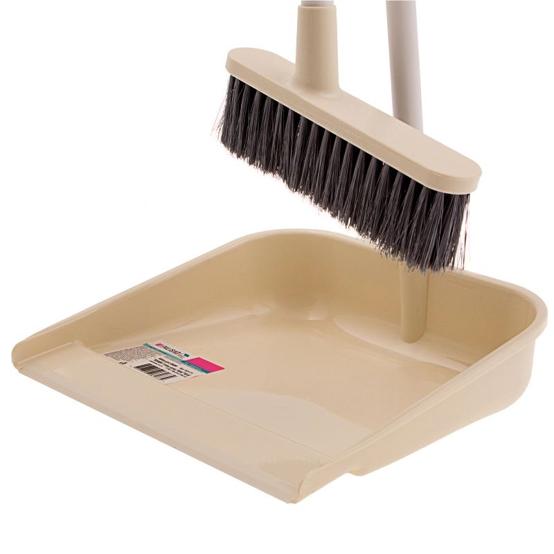 Набор для уборки "Ленивка" (совок, щетка) слоновая кость, Home Palisad (933175)