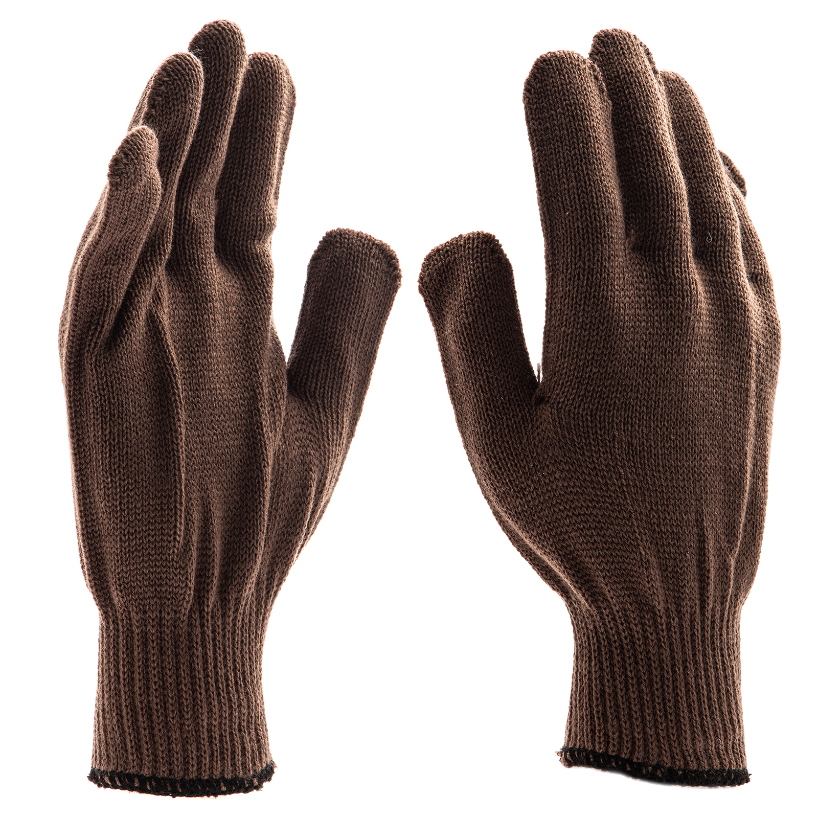 Перчатки трикотажные, акрил, коричневый, оверлок Сибртех (68653)
