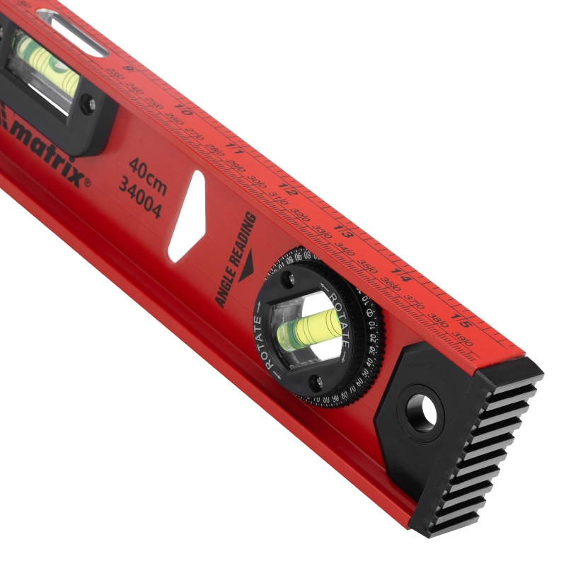 Уровень алюминиевый "Рельс", 400 мм, 3 глазка, усиленный Matrix (34004)