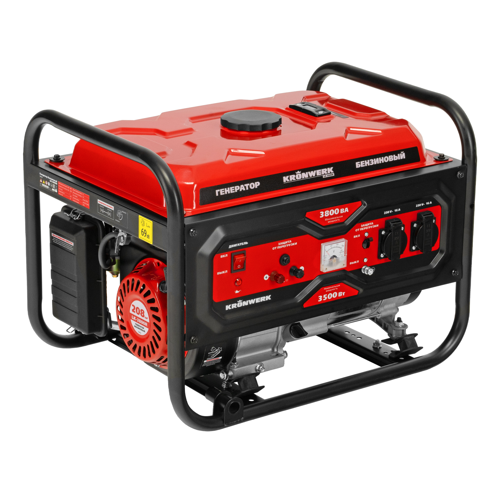 Генератор бензиновый LK-3800R, 3,8 кВт, 230В, ручной стартер Kronwerk (94522)