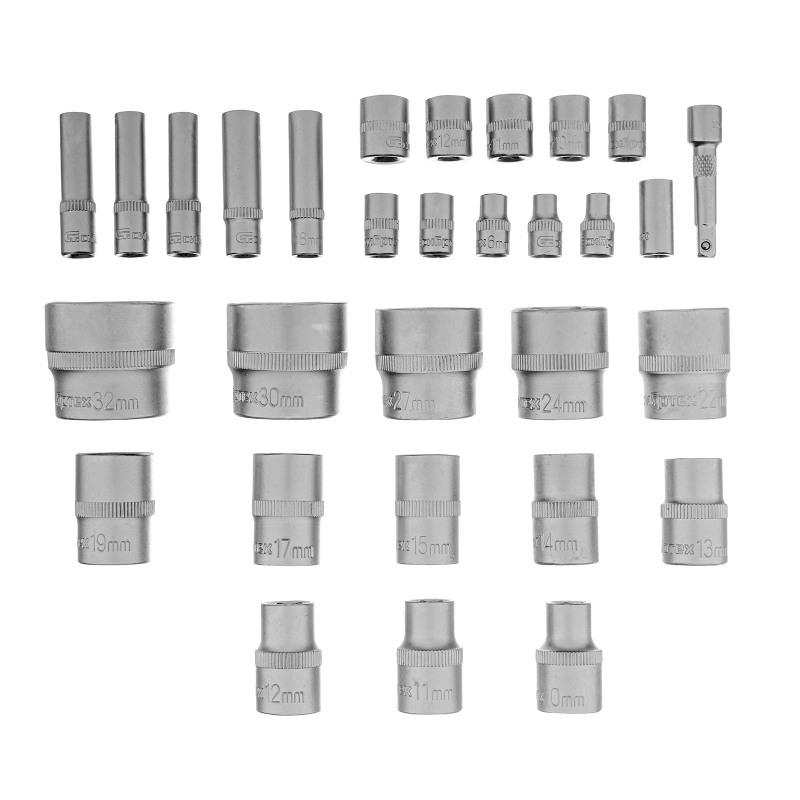 Набор инструментов, 1/2", 1/4", пластиковый кейс 76 предметов Сибртех (13394)