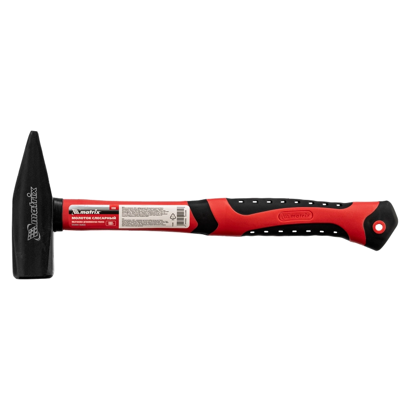Молоток слесарный, 1000 г, фибергласовая обрезиненная рукоятка Matrix (10360)