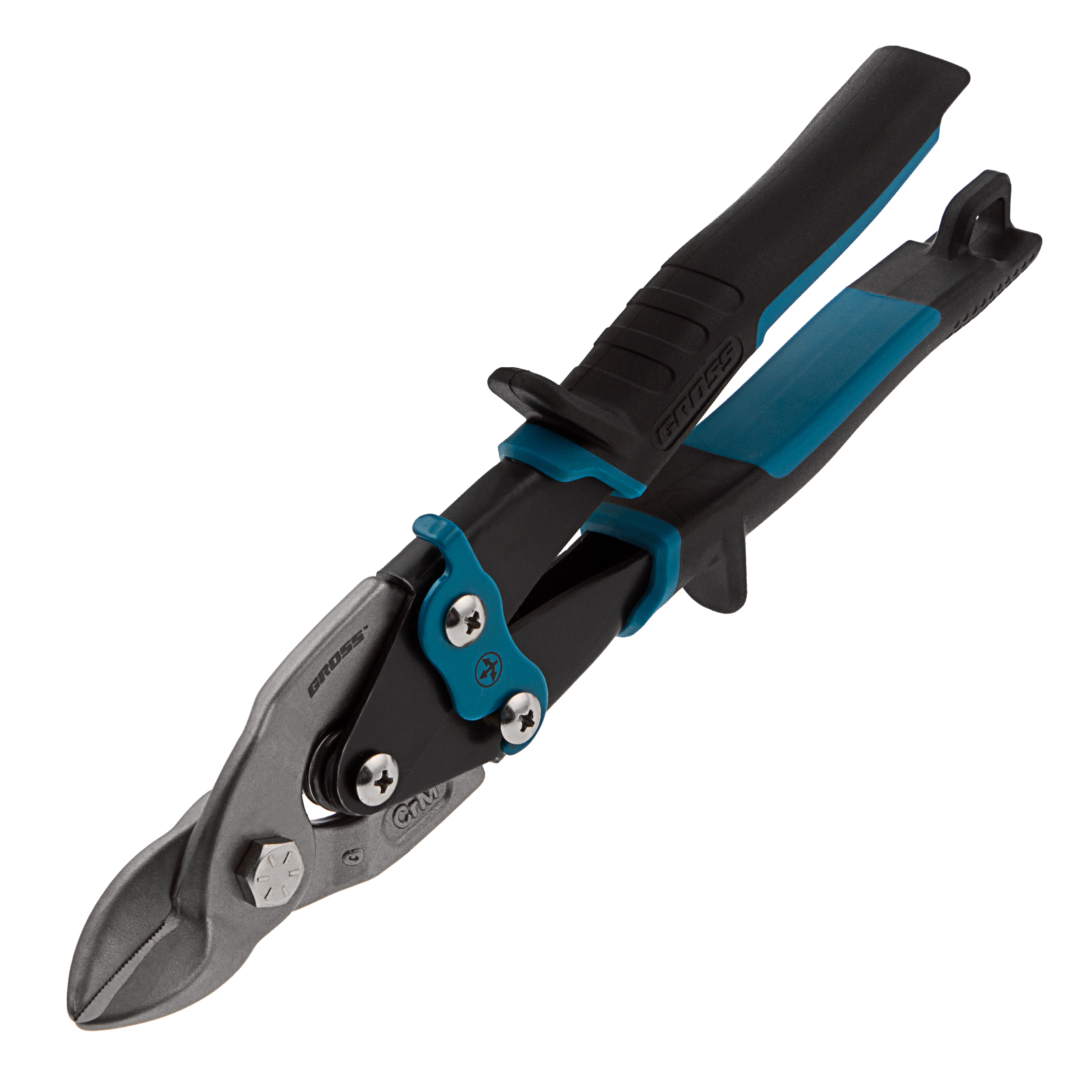 Ножницы по металлу "Piranha", 230 мм, прямой усиленный рез (Bulldog) сталь СrMo, двухкомпонентная рукоятка-ки Gross (78327)