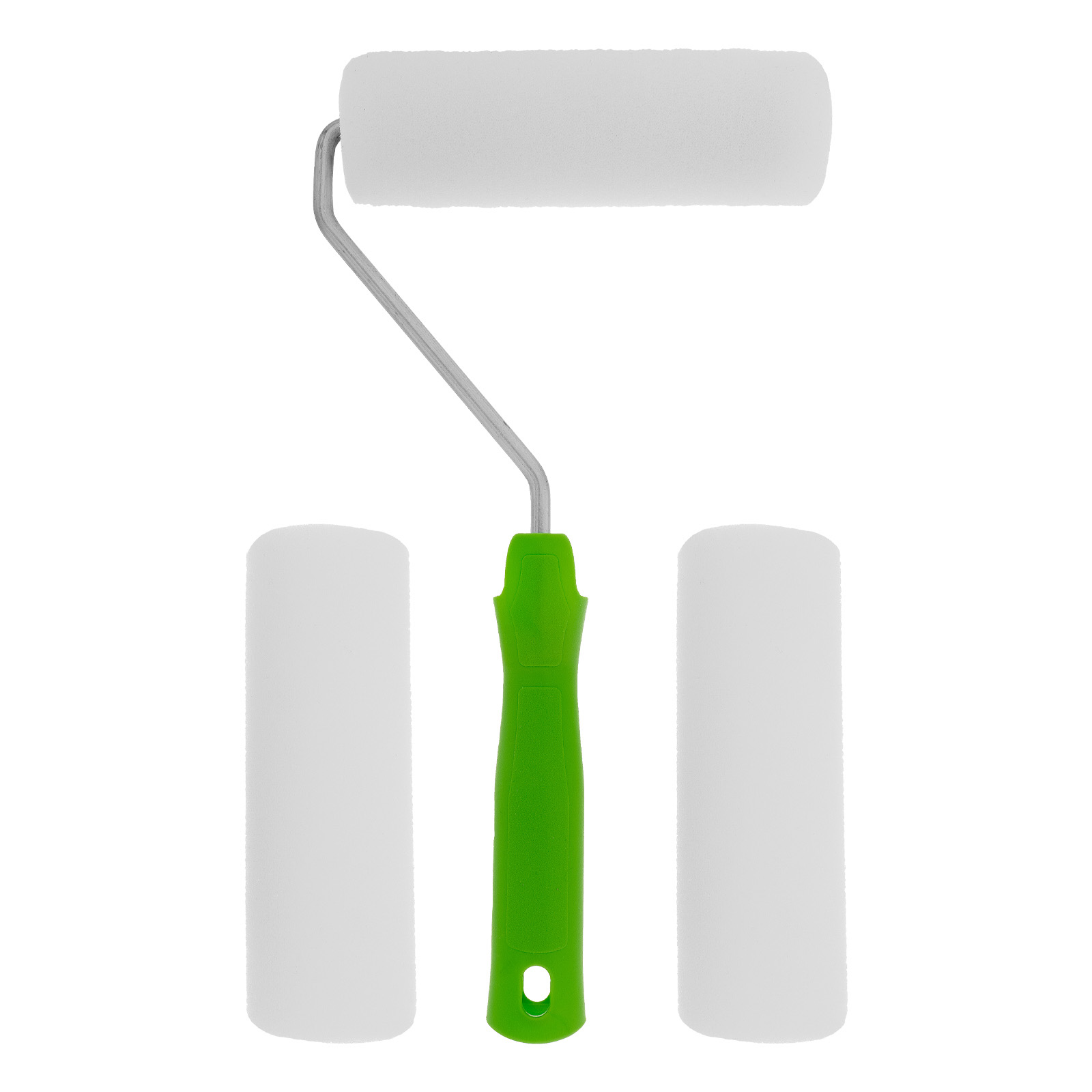 Валик "Поролон" с ручкой и 2 шубки 140 мм, D 42 мм, D ручки 6 мм Сибртех (80450)