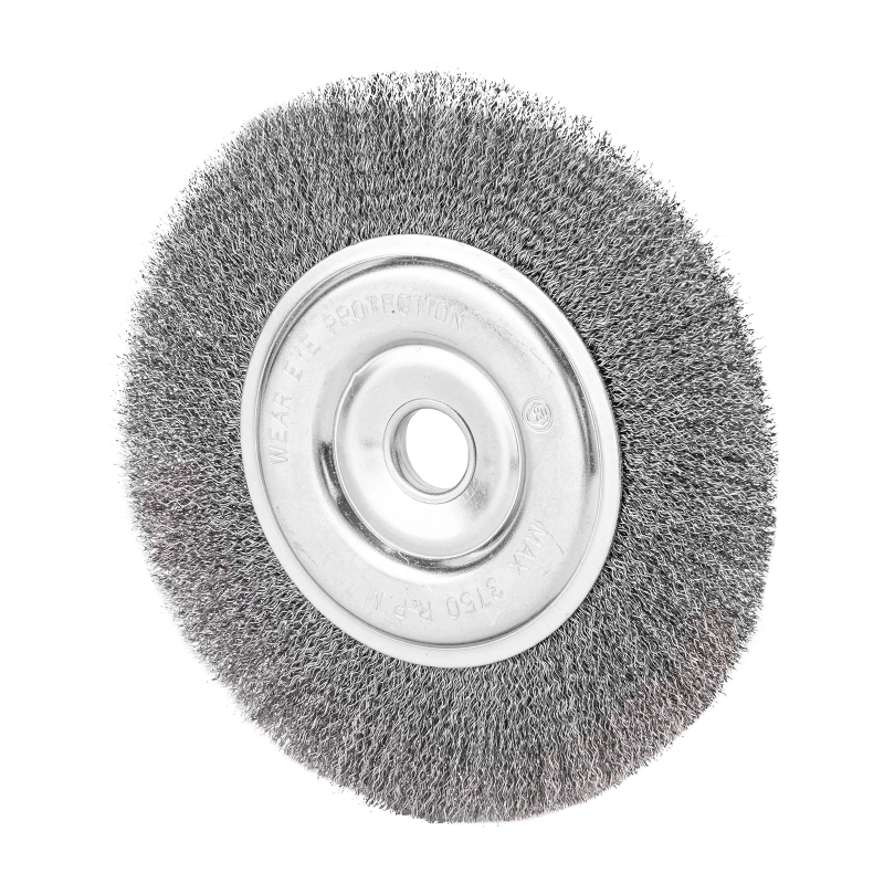 Щетка для УШМ, 200 мм, посадка 22.2 мм, плоская, витая проволока 0.3 мм Сибртех (746687)