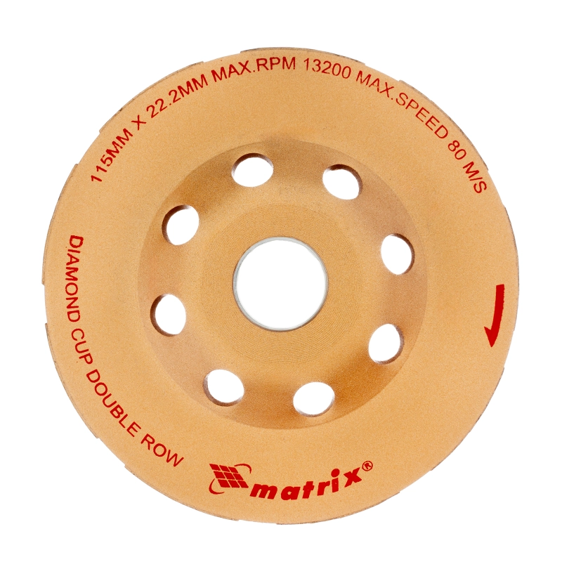 Чашка алмазная зачистная, 115 мм, двухрядная Matrix (72980)