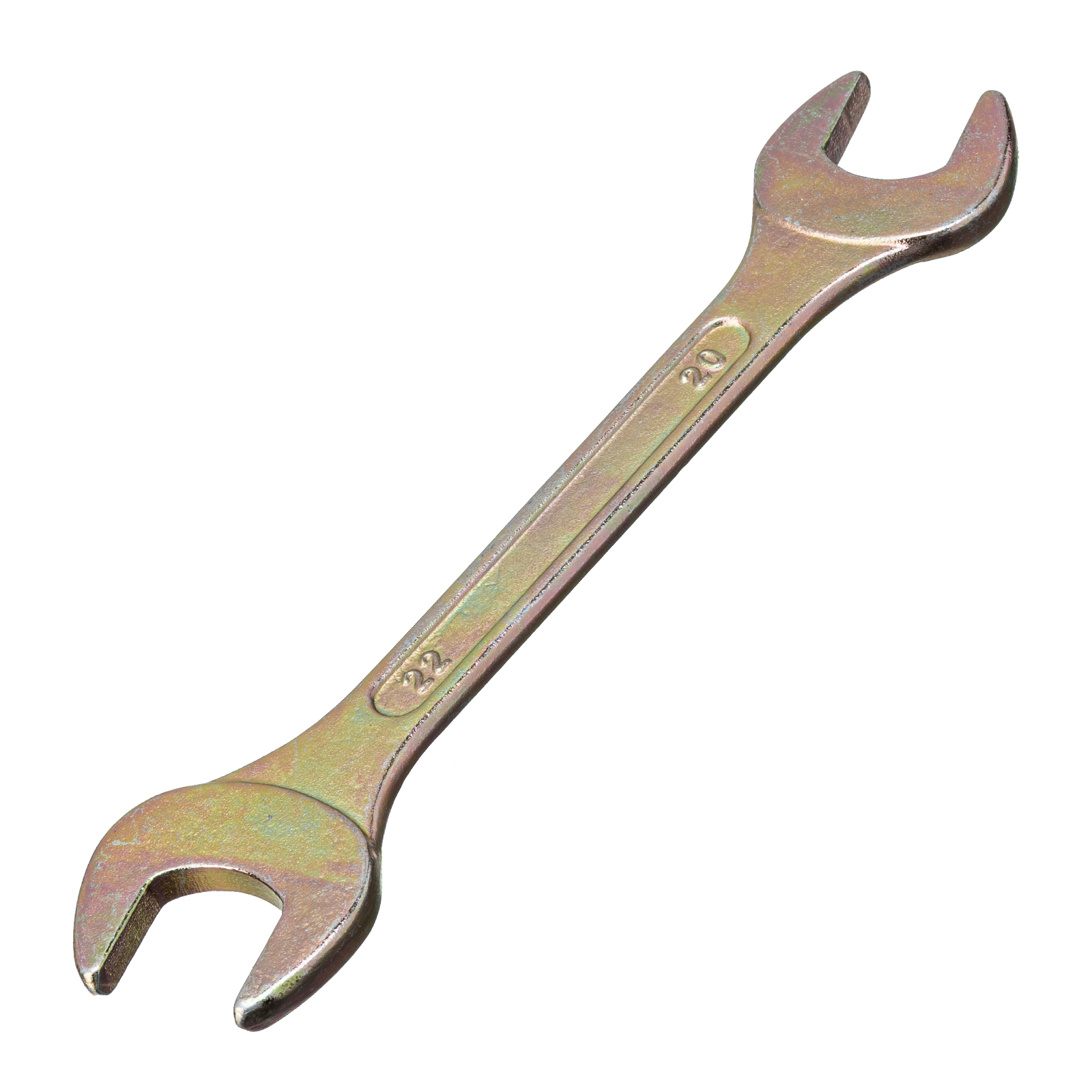 Ключ рожковый, 20 х 22 мм, желтый цинк Сибртех (14312)