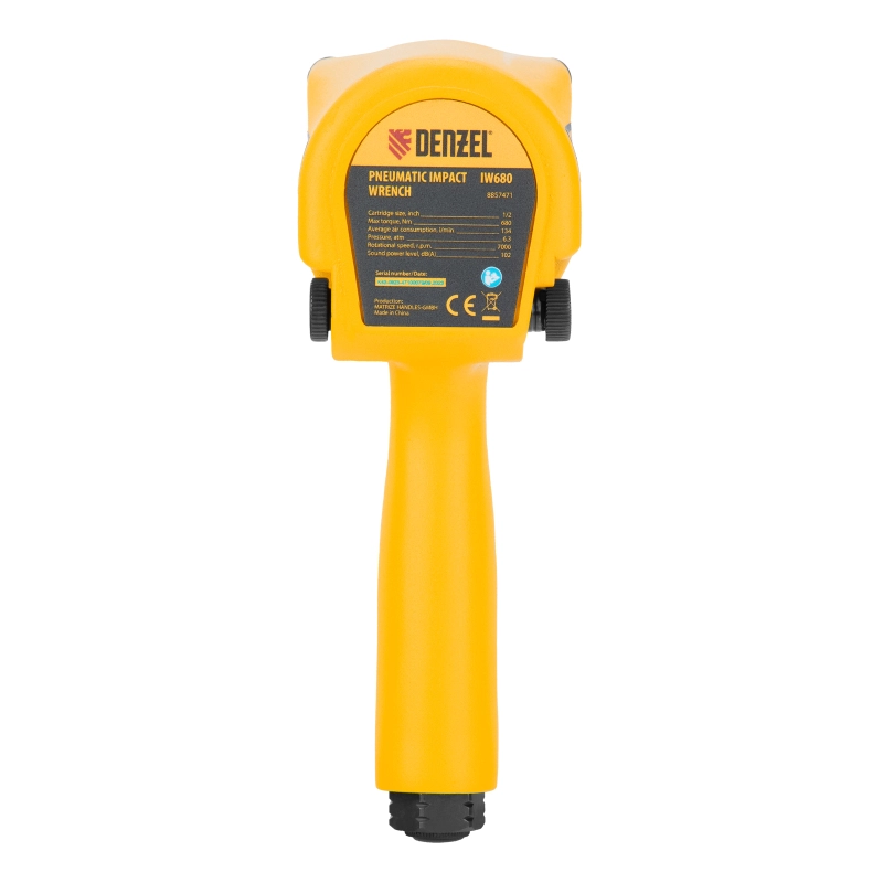 Ударный пневмогайковерт IW680, 1/2", 7000 об/мин, 680 Нм Denzel (57471)