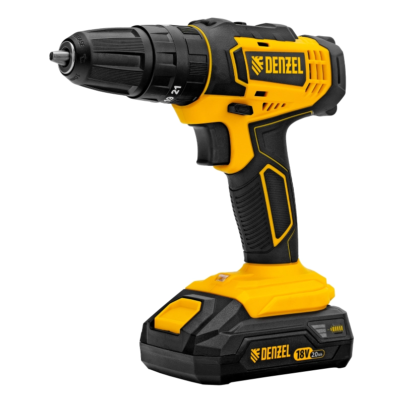 Дрель-шуруповерт аккумуляторная ударная CID-18-02BM, Li-Ion, 18 В, 2 акк. Denzel (26135)