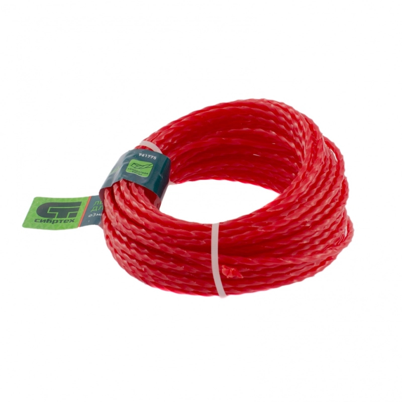 Леска для триммера квадратная витая, 3.0 мм х 10 м, Сибртех (961775)