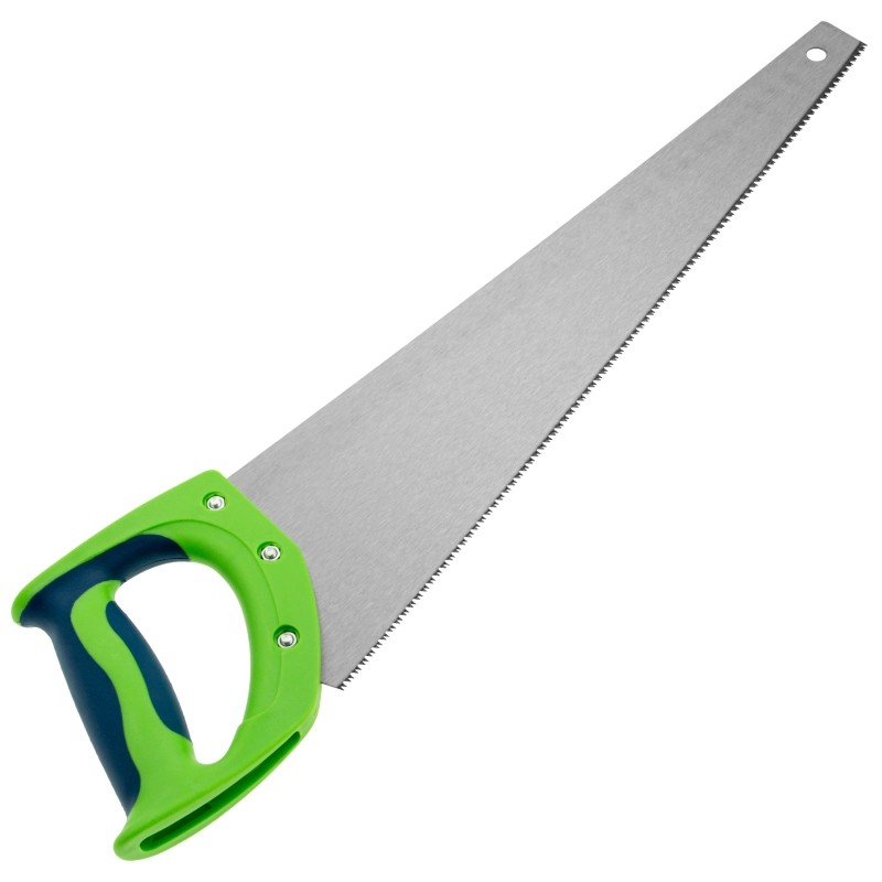 Ножовка по дереву "Зубец", 450 мм, 11 TPI, зуб 2D, каленый зуб, 2-х компонентная рукоятка Сибртех (23825)