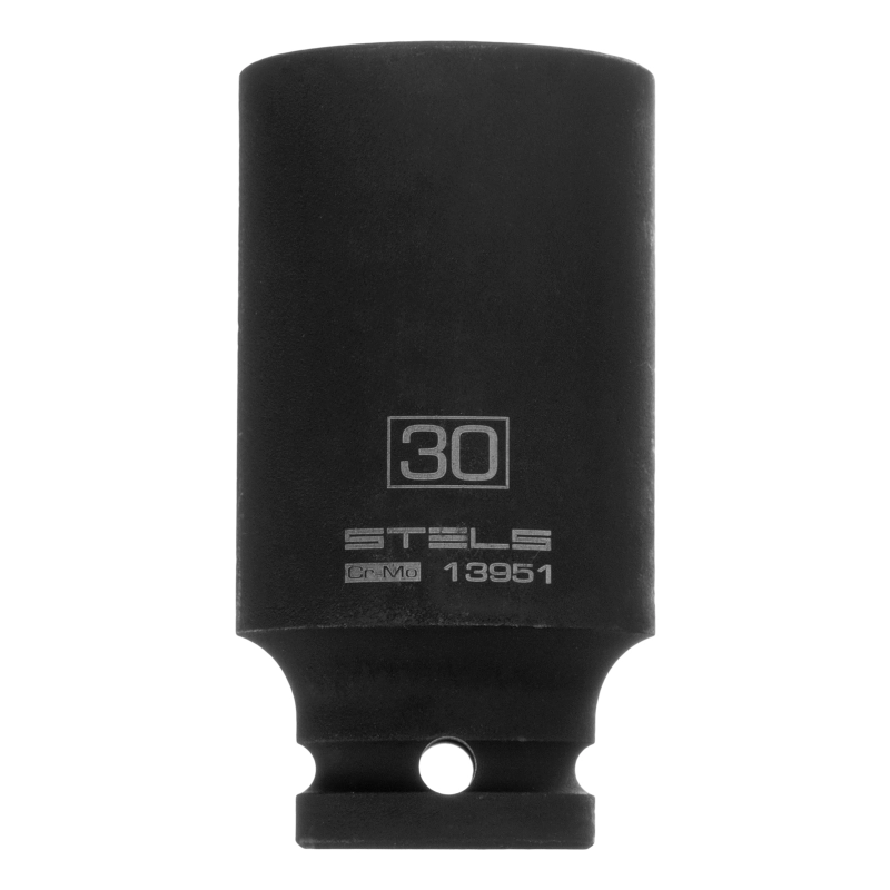 Головка ударная удлиненная шестигранная, 30 мм, 1/2, CrMo Stels (13951)