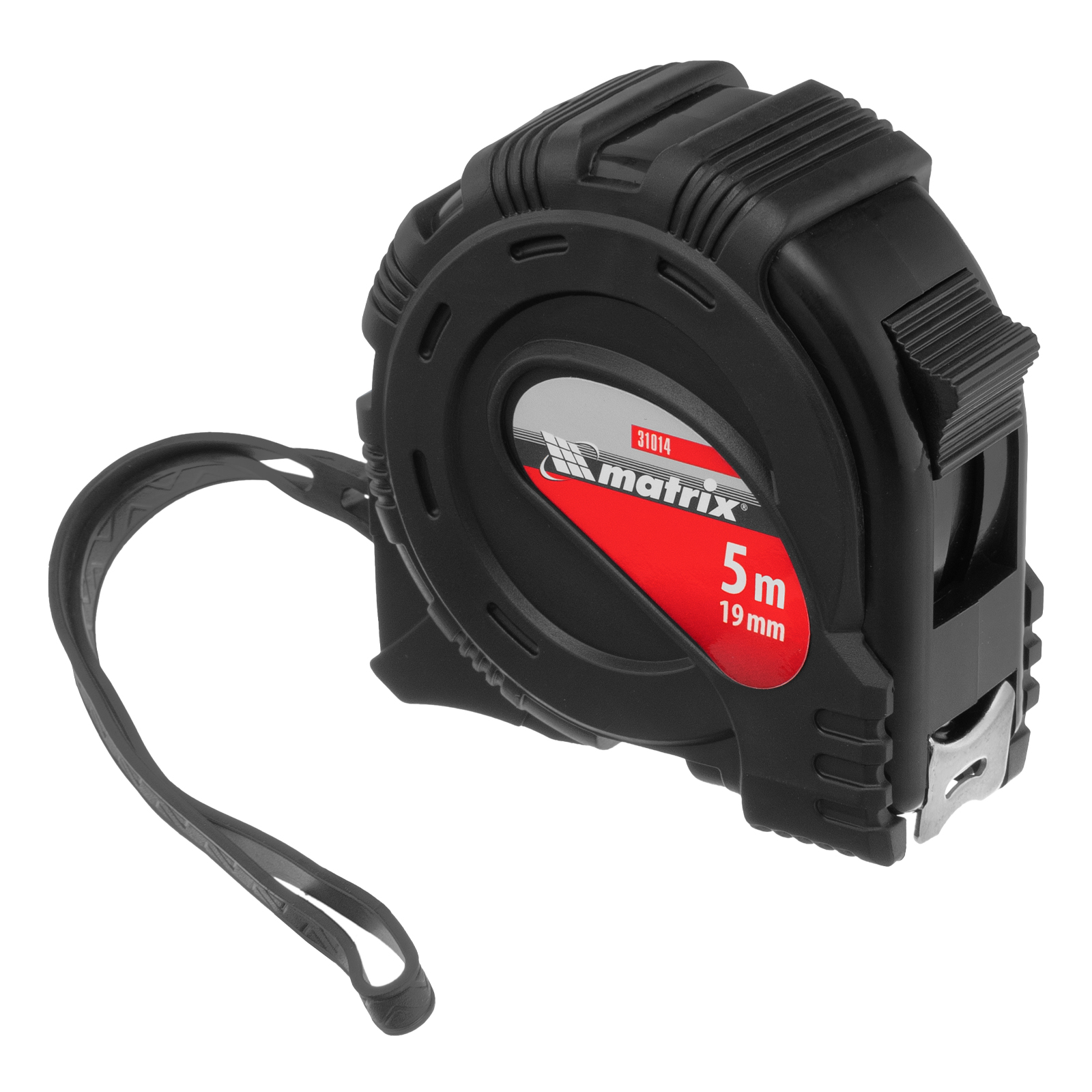Рулетка Black,5 м х 19 мм,обрезиненный корпус Matrix (31014)
