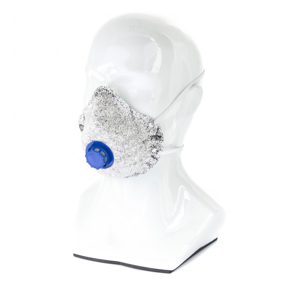 Полумаска фильтрующая (респиратор) c угольным слоем, с клапаном выдоха, FFP1, 10 шт Сибртех (89248)