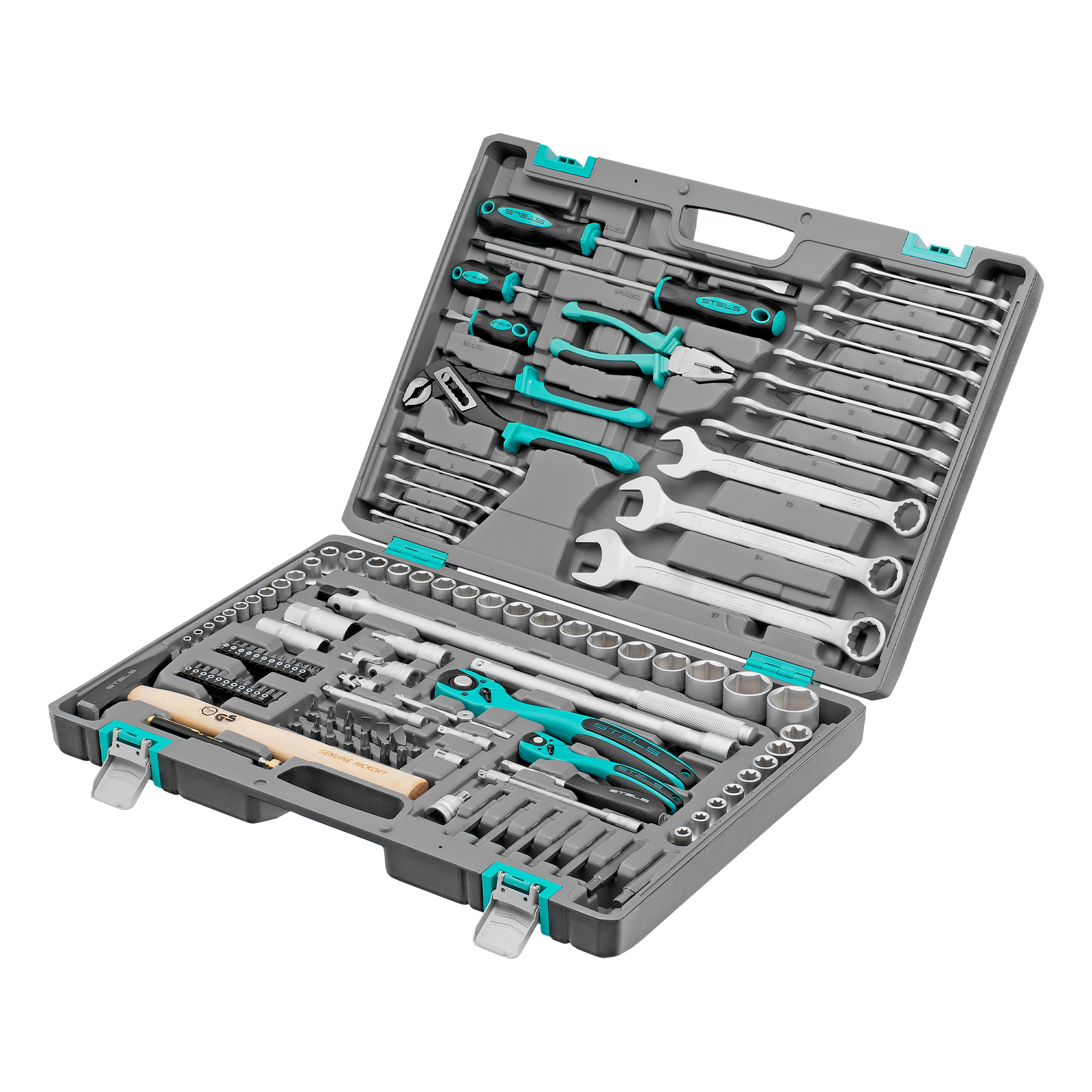 Набор инструментов, 1/4", 1/2", Cr-V, S2, усиленный кейс, 119 предметов Stels (14112)