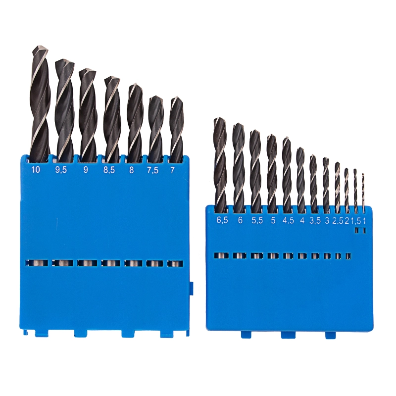 Набор сверл по металлу, 1-10 мм (через 0.5 мм) 19 шт, Р6М5, прокат, цилиндрический хвостовик Барс (72372)