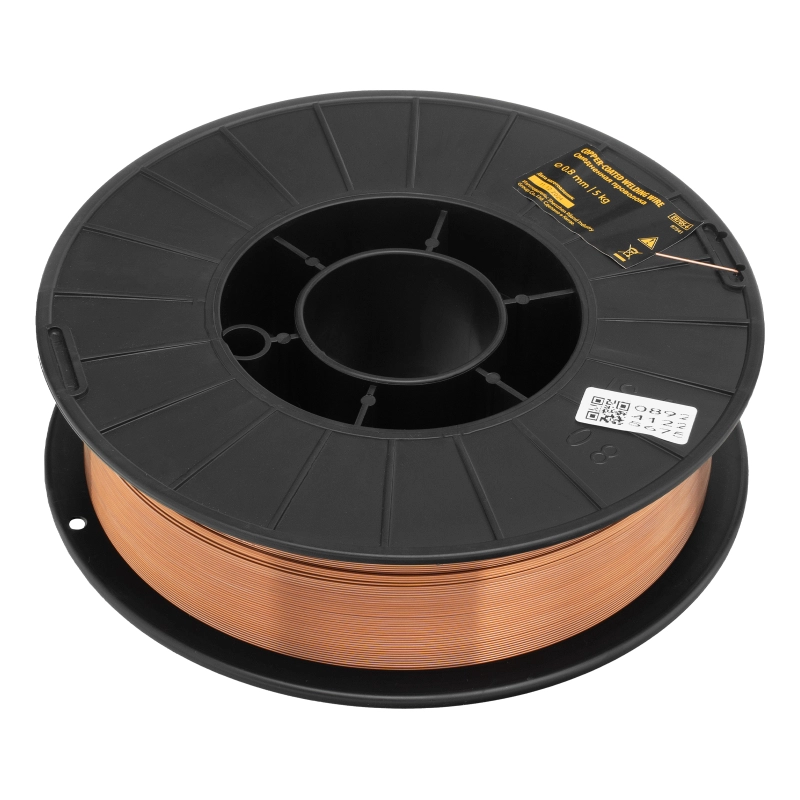 Омедненная проволока ER70S-6, диам. 0,8 мм, 5 кг, диам. катушки D200 Denzel (97541)