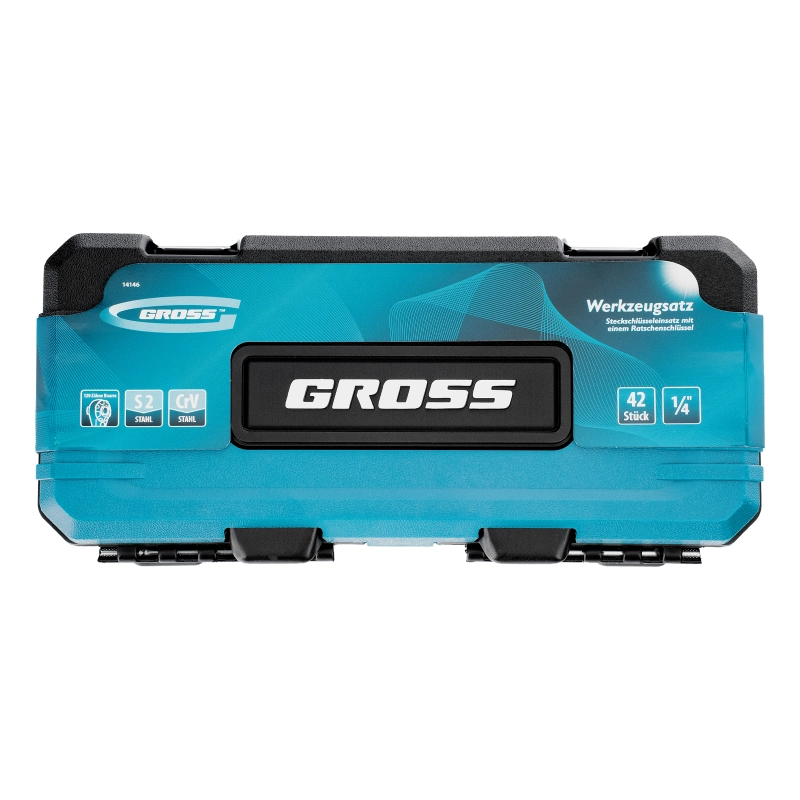 Набор инструментов, 1/4", CrV, 120 зубьев, 42 предмета Gross (14146)