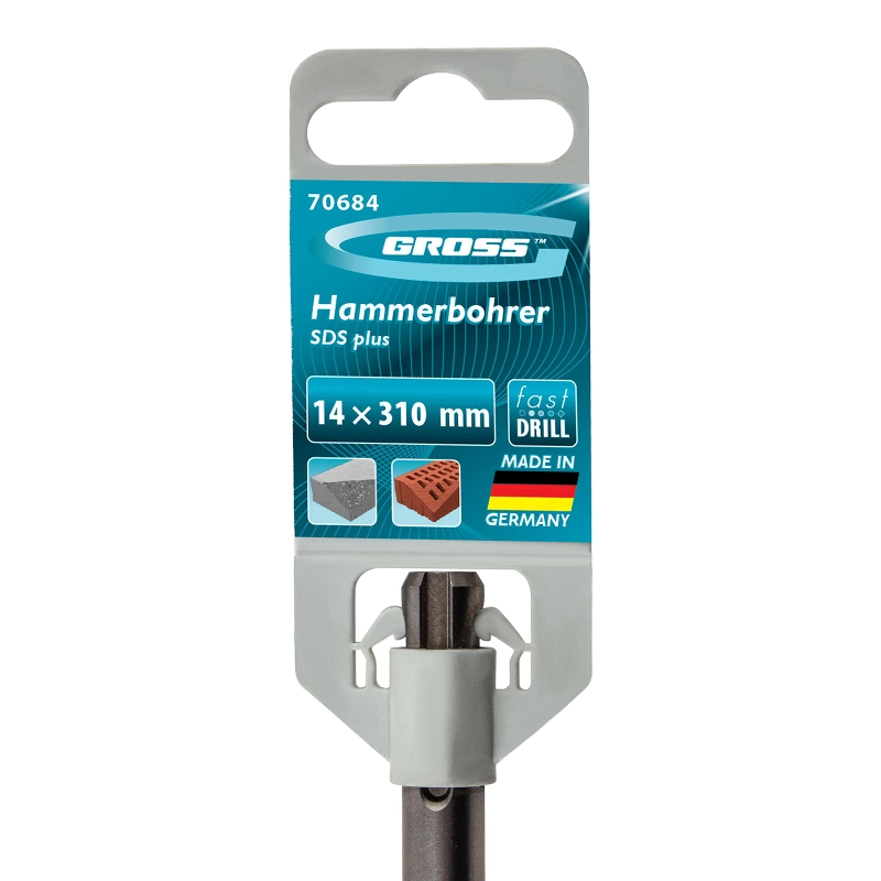 Бур по бетону Pro, 14 х 300 мм, SDS Plus Gross (70684)