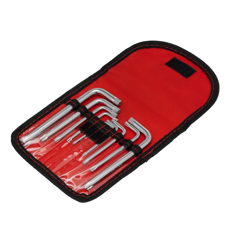Набор ключей имбусовых Torx -Torx Tamper: 9 шт, T10-T50, CrV, коротких, с сатиновым покрытием, чехол Matrix (12312)