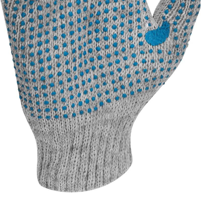 Перчатки трикотажные с ПВХ точкой, 5 пар в упаковке, БОПП-пакет, 7 класс (67837)