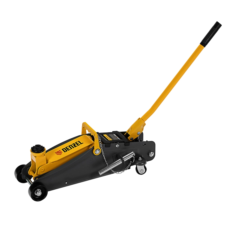 Домкрат гидравлический подкатной с фиксатором, 2,8 т, 135-385 мм, в кейсе Denzel (51156)