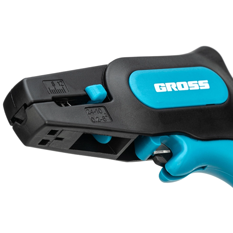 Щипцы для зачистки электропроводов 0.2-6 мм2 (10-24 AWG) лезвие: нержавеющая сталь Gross (17722)