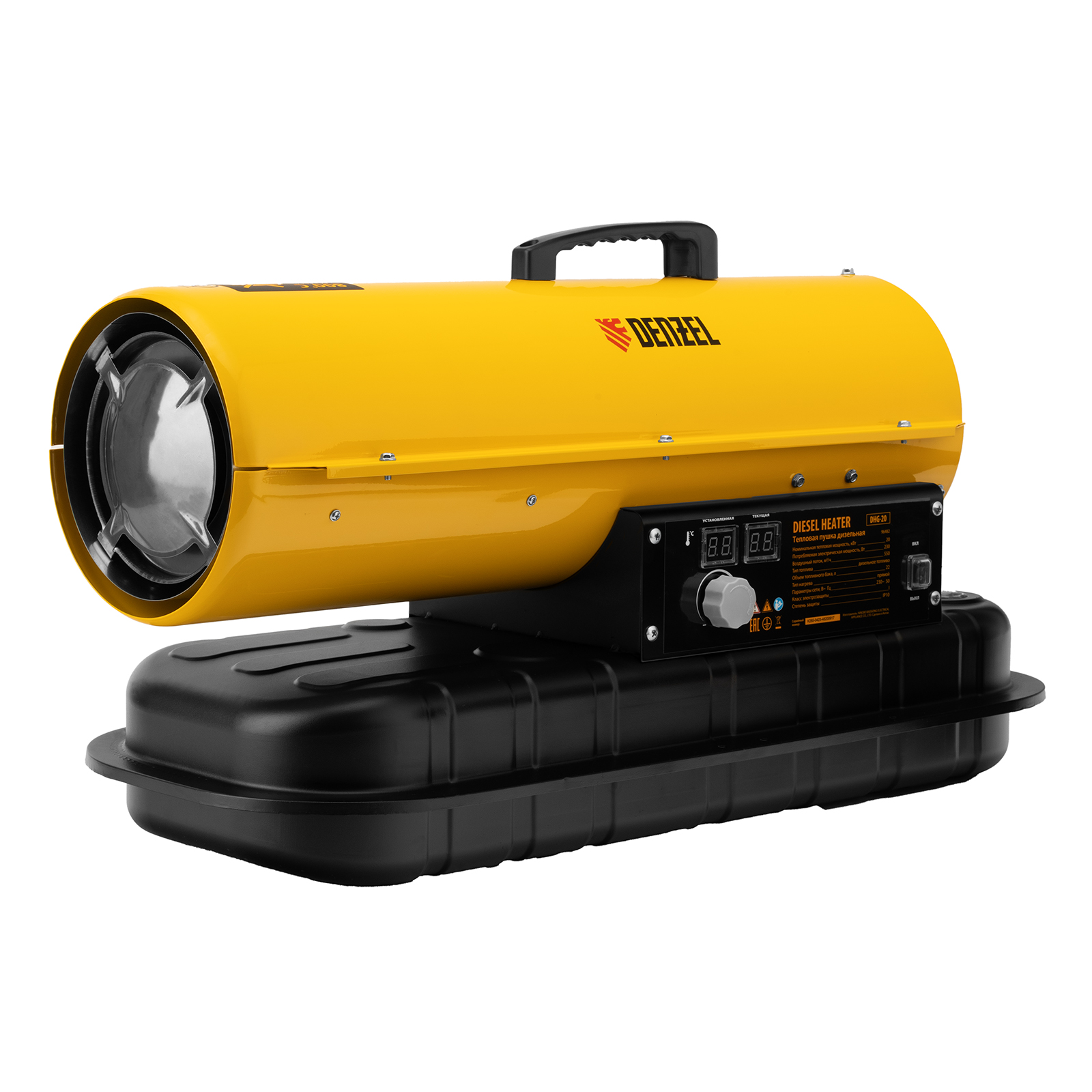 Дизельная тепловая пушка DHG-20, 20 кВт, 500 м3/ч, прямой нагрев Denzel (96482)