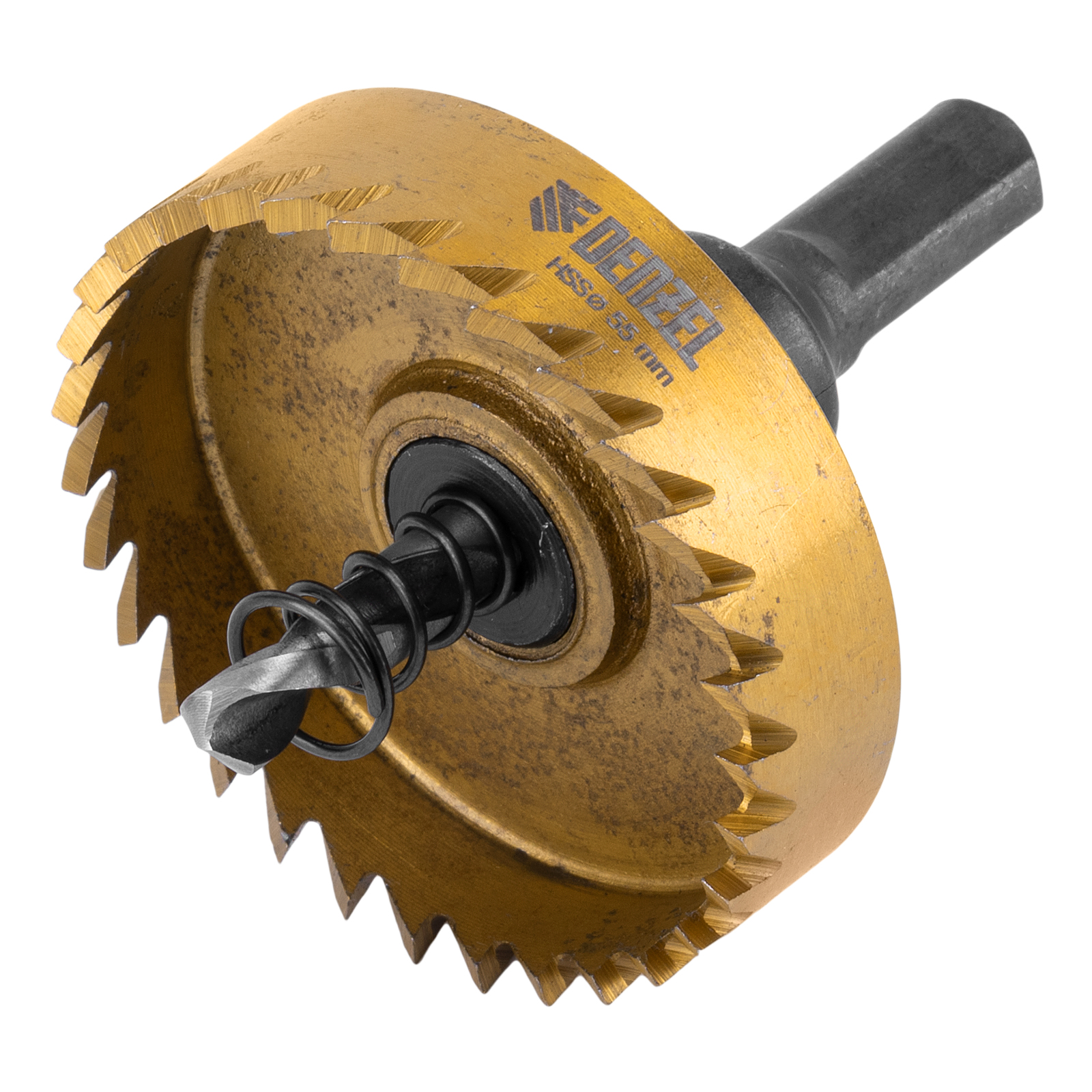 Коронка по металлу HSS, 55 мм, нитридтитановое покрытие Denzel (724118)