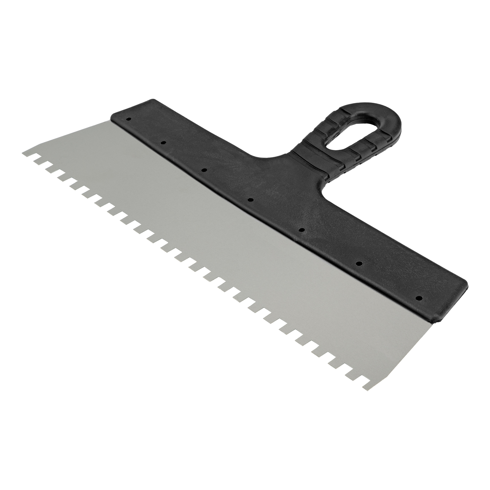 Шпатель из нержавеющей стали, 300 мм, зуб 6 х 6 мм, пластмассовая ручка Sparta (85140)