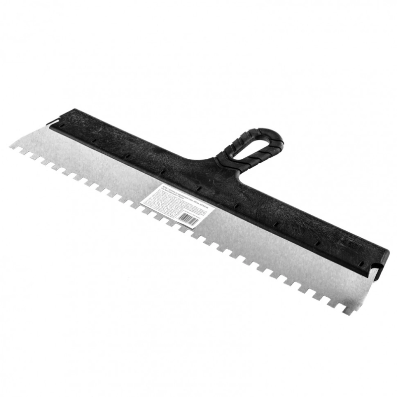 Шпатель из нержавеющей стали, 450 мм, зуб 8 х 8 мм, пластмассовая ручка Sparta (85146)