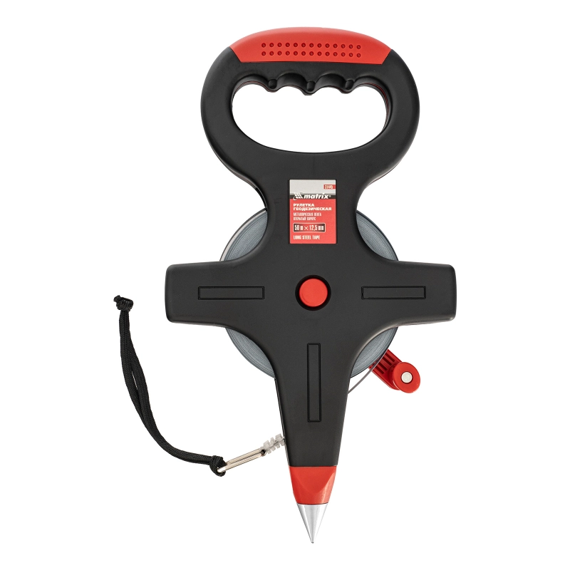 Рулетка геодезическая, 50 м х 12,5 мм, металлическая лента, открытый корпус Matrix (31445)