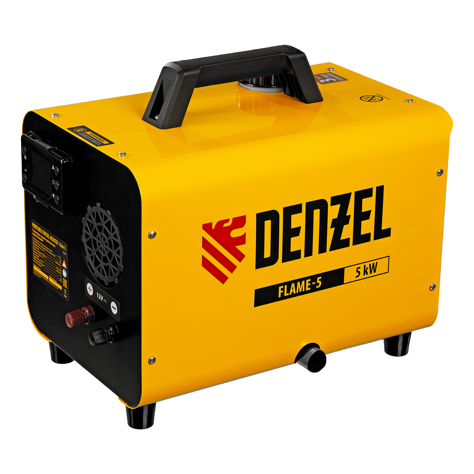 Дизельная тепловая портативная пушка  Flame-5, 5кВт, 300м3/ч, непр.наг., циф. терм. Denzel (96495)