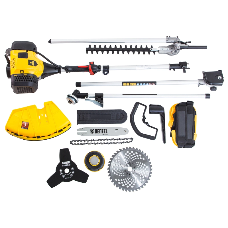 Триммер бензиновый мультифункциональный DGT-52S-MAX, 52 см3, разъемная штанга Denzel (96279)