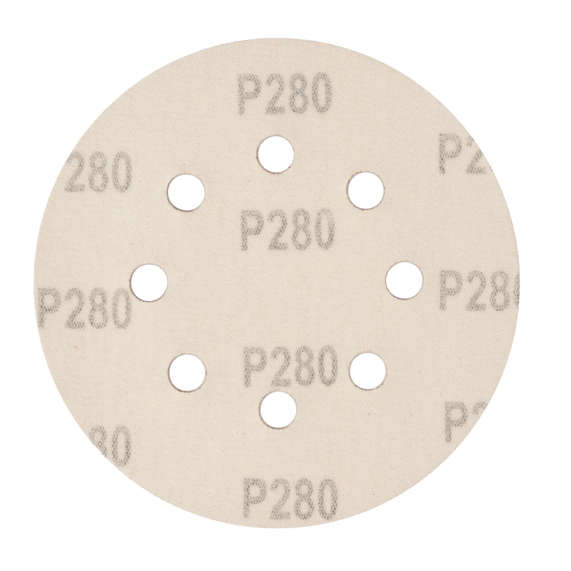 Круг абразивный на ворсовой подложке под "липучку", перфорированный, P 280, 125 мм, 5 шт Сибртех (738127)