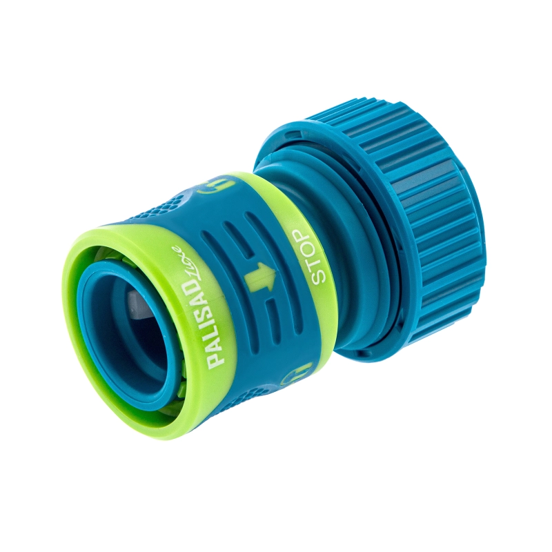 Соединитель для шланга 3/4, аквастоп, двухкомпонентный Palisad Luxe (66242)