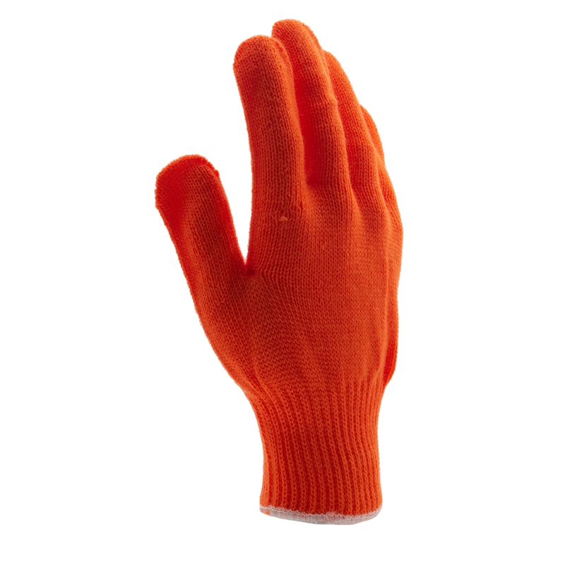 Перчатки трикотажные, акрил, оранжевый, оверлок Сибртех (68659)