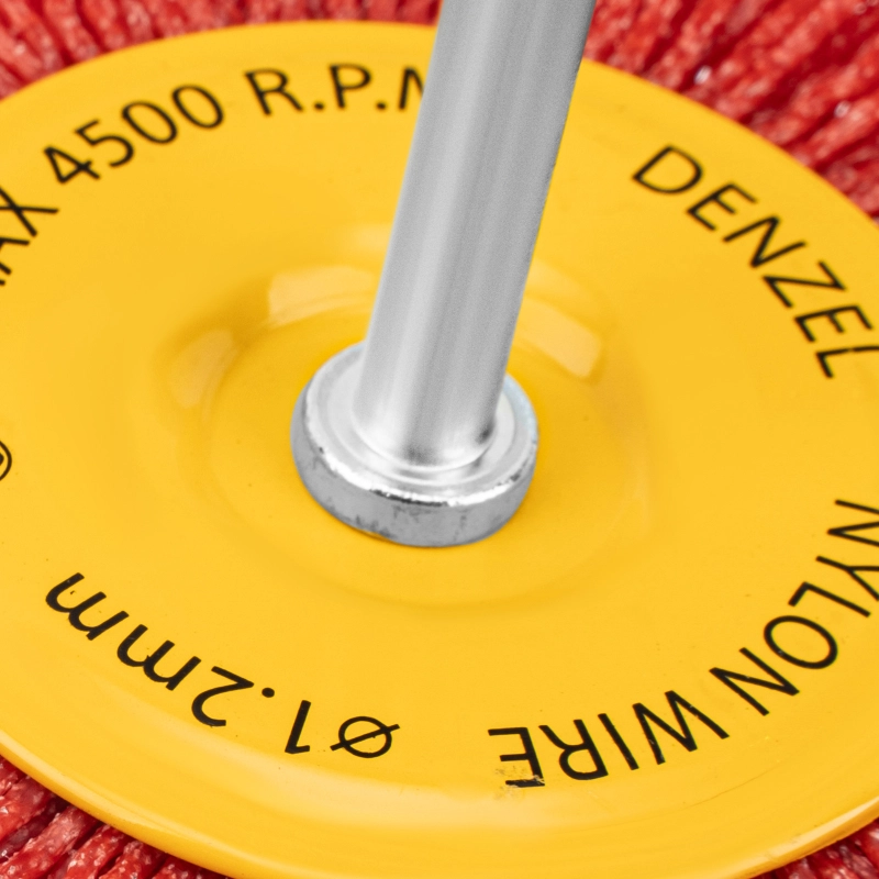 Щетка для дрели, 100 мм, Плоская, со шпилькой, нейлоновая щетина Denzel (74434)