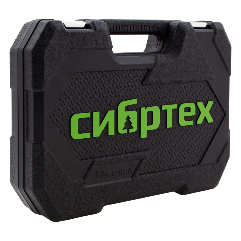 Набор инструментов 82 предмета, CrV, 1/2", 1/4" Сибртех (13514)