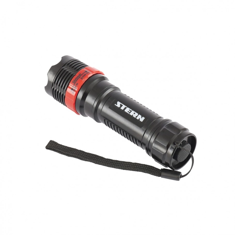 Фонарь бытовой, пластик, 1 W Led, ремешок, зум, 3 режима 100%-50%-строб, 3 х ААА Stern (90570)