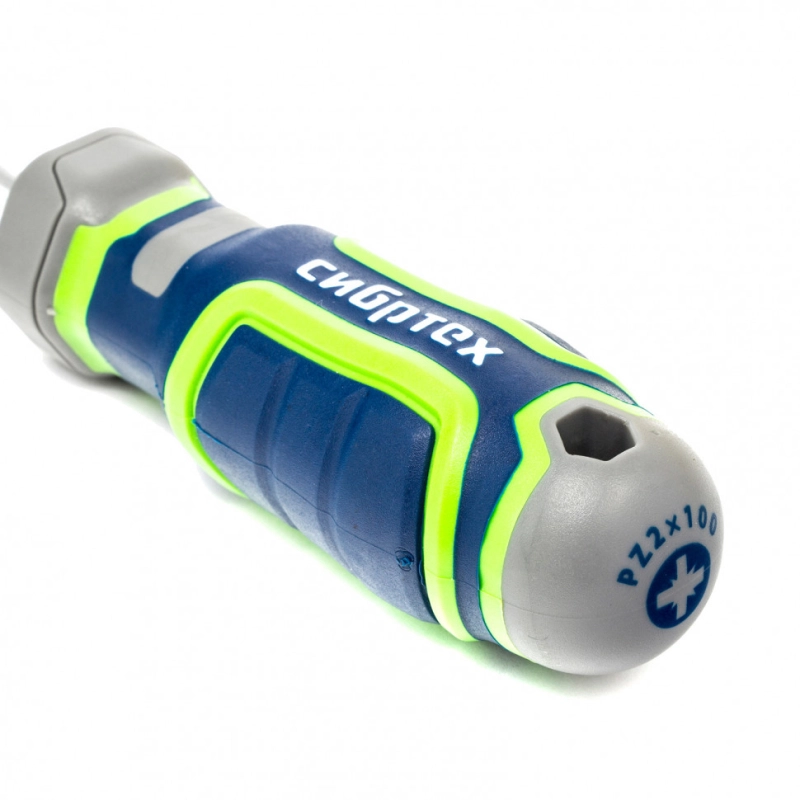 Отвертка PZ2 x 100 мм, CrV, четырехкомпонентная рукоятка Сибртех (12282)