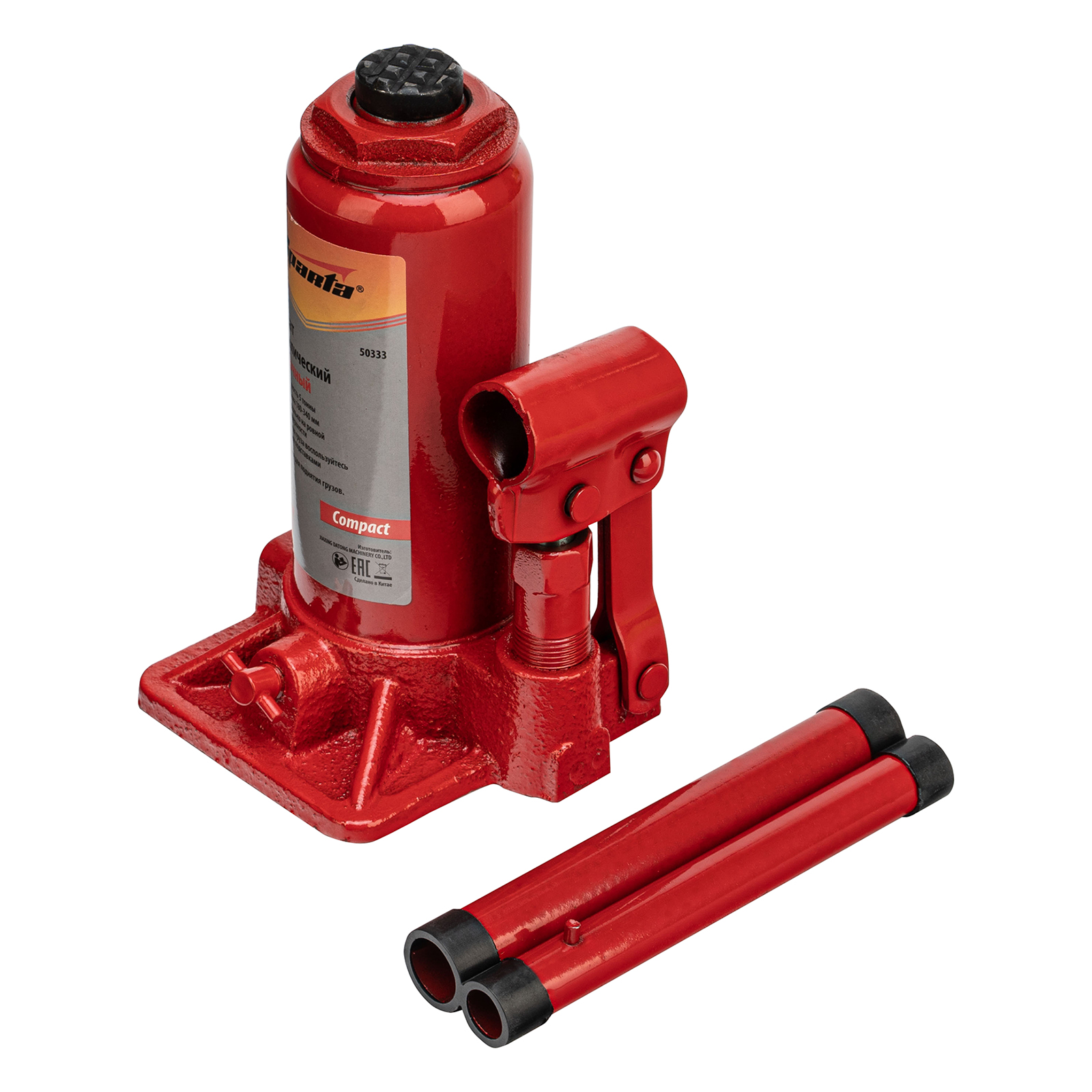 Домкрат гидравлический бутылочный 5 т, h подъема 180-340 мм Sparta Compact (50333)