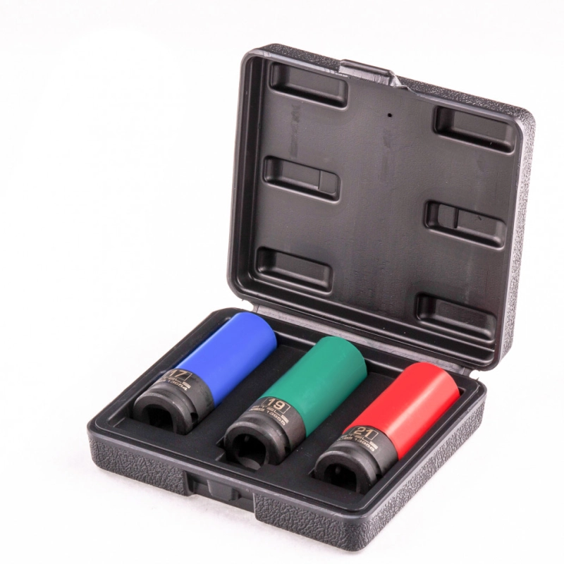 Набор головок ударных 6-гранных удлиненных для колесных дисков (17,19,21 мм) 1/2" 3 шт Stels (13953)